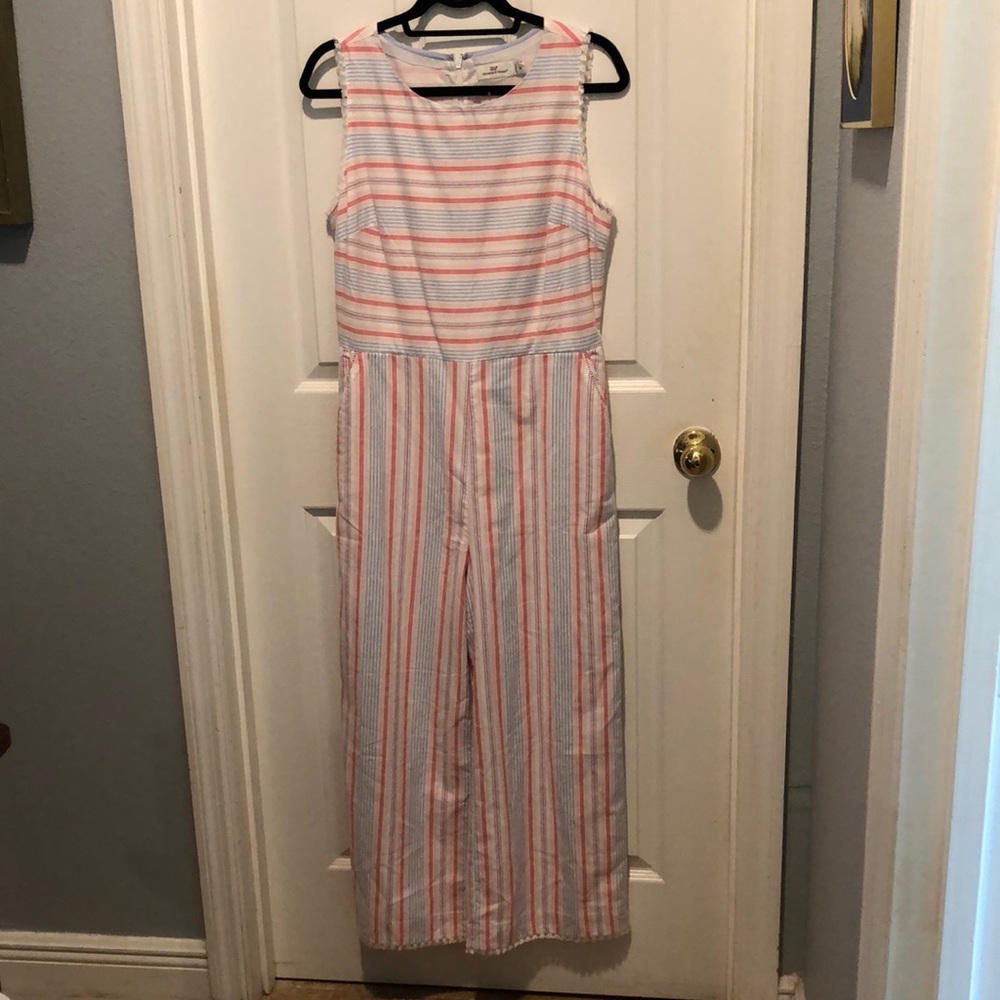 Vineyard Vines Jumpsuit with pockets/fringe accents size 10 woman’s summer